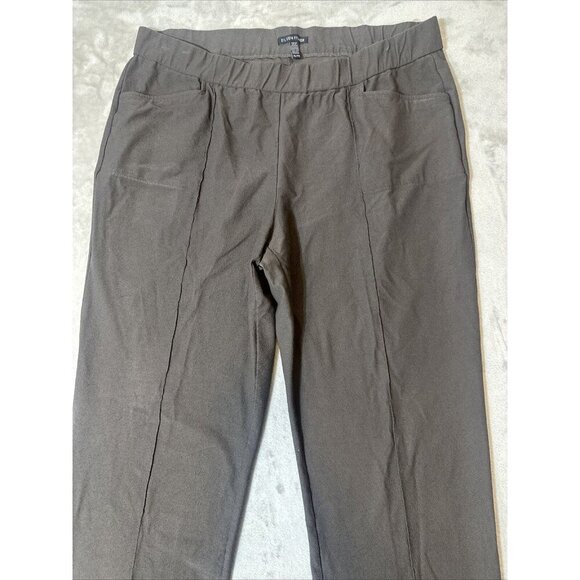 Eileen Fisher Pull On Pants 2 Pockets Brown Viscose Blend XL - Picture 6 of 14
